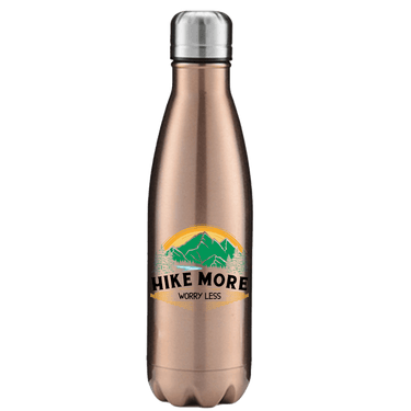 Hike More Worry Less Stainless Steel Water Bottle